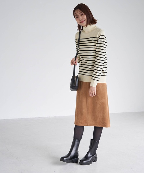 ROPE' PICNIC（ロペピクニック）の「アンチピリング天竺タートルネックプルオーバー（ニット/セーター・レディース・ブラック/ベージュ/オフホワイト/オレンジ/グリーン/ホワイト系その他5/ブルー系その他4・38）」の14枚目の写真