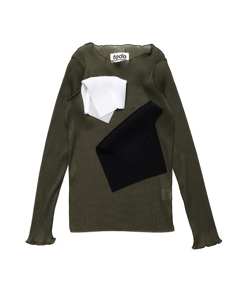 kotohayokozawa(コトハヨコザワ)の「kotohayokozawa LONG SLEEVE TOP TD22S-P05(その他トップス・レディース・ホワイト/カーキ・FREE)」の2枚目の写真