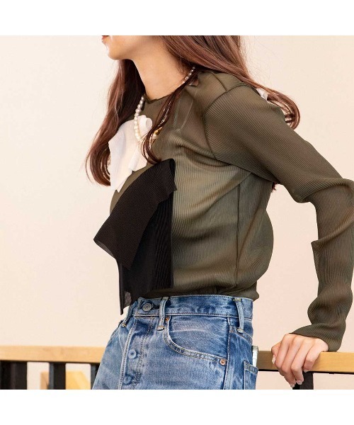 kotohayokozawa(コトハヨコザワ)の「kotohayokozawa LONG SLEEVE TOP TD22S-P05(その他トップス・レディース・ホワイト/カーキ・FREE)」の8枚目の写真
