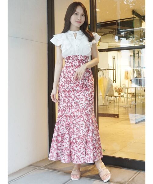 MERCURYDUO（マーキュリーデュオ）の「ラッフルデザインシャツ（シャツ/ブラウス・レディース・ライトブルー/ベージュ/オフホワイト・FREE）」の5枚目の写真