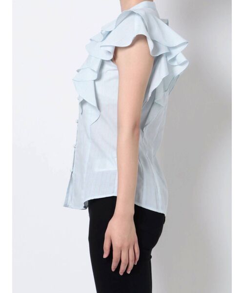 MERCURYDUO（マーキュリーデュオ）の「ラッフルデザインシャツ（シャツ/ブラウス・レディース・ライトブルー/ベージュ/オフホワイト・FREE）」の8枚目の写真