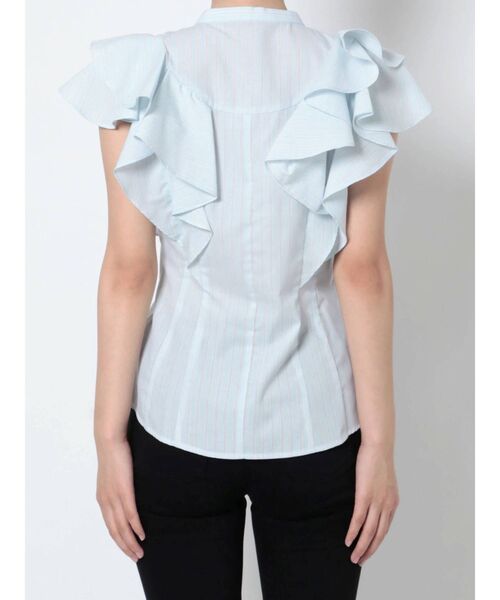 MERCURYDUO（マーキュリーデュオ）の「ラッフルデザインシャツ（シャツ/ブラウス・レディース・ライトブルー/ベージュ/オフホワイト・FREE）」の9枚目の写真