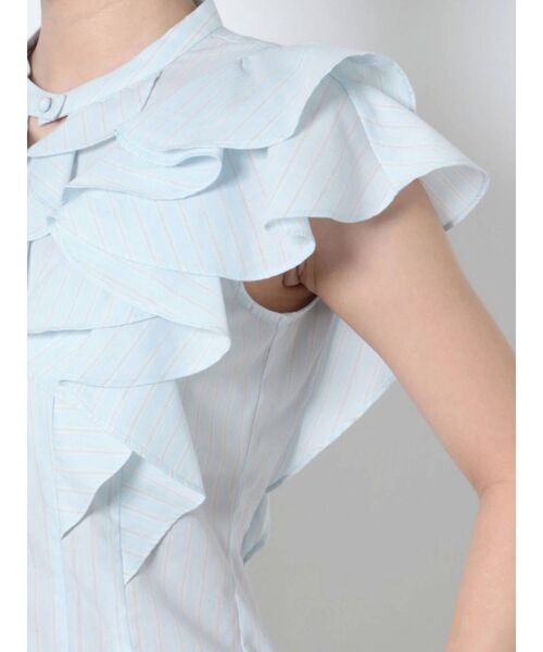 MERCURYDUO（マーキュリーデュオ）の「ラッフルデザインシャツ（シャツ/ブラウス・レディース・ライトブルー/ベージュ/オフホワイト・FREE）」の11枚目の写真