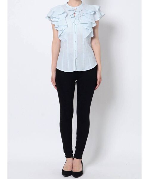 MERCURYDUO（マーキュリーデュオ）の「ラッフルデザインシャツ（シャツ/ブラウス・レディース・ライトブルー/ベージュ/オフホワイト・FREE）」の13枚目の写真