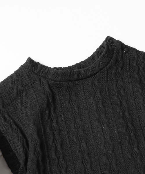 F.O.KIDS（エフオーキッズ）の「F.O.KIDS/エフオーキッズ ニットジャガードセットアップ（ベスト・キッズ・ブラック/ピンク/キャメル・130/140）」の4枚目の写真