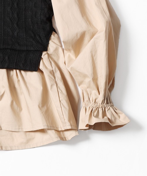 F.O.KIDS（エフオーキッズ）の「F.O.KIDS/エフオーキッズ ニットジャガードセットアップ（ベスト・キッズ・ブラック/ピンク/キャメル・130/140）」の9枚目の写真