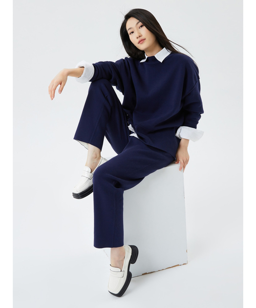 GAP（ギャップ）の「ワイドストレート ニットパンツ (セットアップ対応)（その他パンツ・レディース・グレー/その他/ネイビー/ブラウン・XL/XXS/S/M/XS/L）」の15枚目の写真