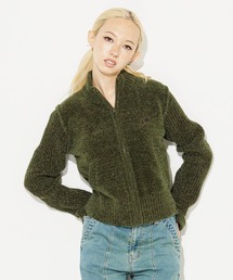 X-girl | ZIP UP KNIT TOP(ニット/セーター)