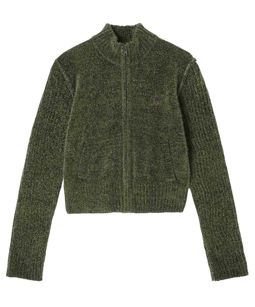 X-girl（エックスガール）の「ZIP UP KNIT TOP（ニット/セーター・レディース・グリーン/ライトブルー/オフホワイト・ONE SIZE）」の22枚目の写真