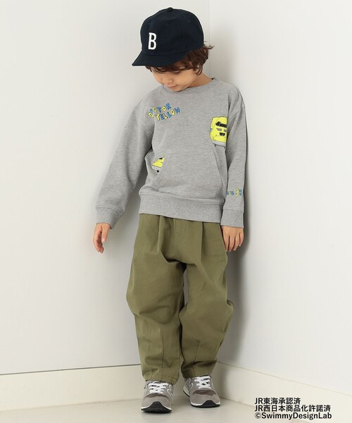 BEAMS mini(ビームスミニ)の「BEAMS mini / トレイン トンネル ポケット スウェット プルオーバー (90~150cm)(スウェット・キッズ・ライトグレー/ブルー系その他3/グリーン系その他・150/120/130/100/90/140/110)」の7枚目の写真