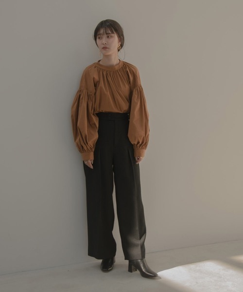 シャツ+ブラウス(長袖+七分) i_am gather volume blouse anuke（アンヌーク） ブラウス シャツ Gather Volume Blouse