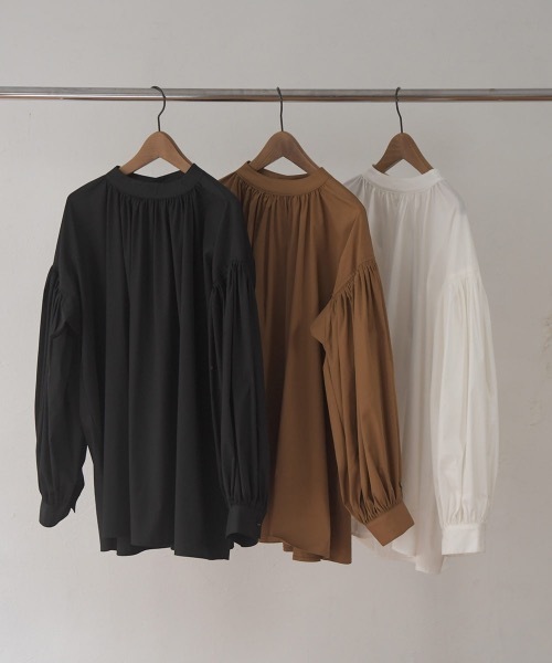 シャツ/ブラウス(長袖/七分) I_am_official  gather volume blouse セール】gather volume blouse / ギャザーボリュームブラウス