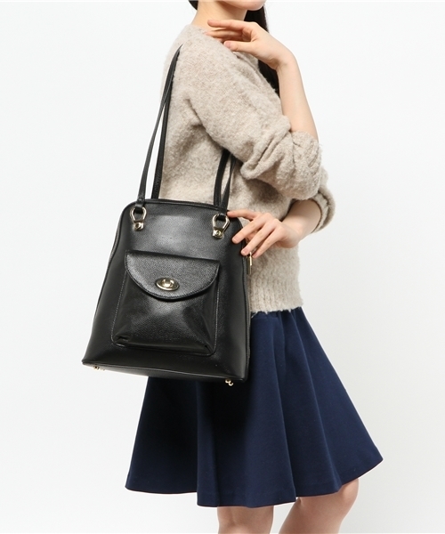 ROSE BUD（ローズバッド）の「(ROSE BUD)S290G PEBBLE LEATHER TWO WAY BAG[リュック]（バックパック/リュック・レディース・ブラック/ネイビー/ホワイト/イエロー/ブラウン・ONE SIZE）」の6枚目の写真