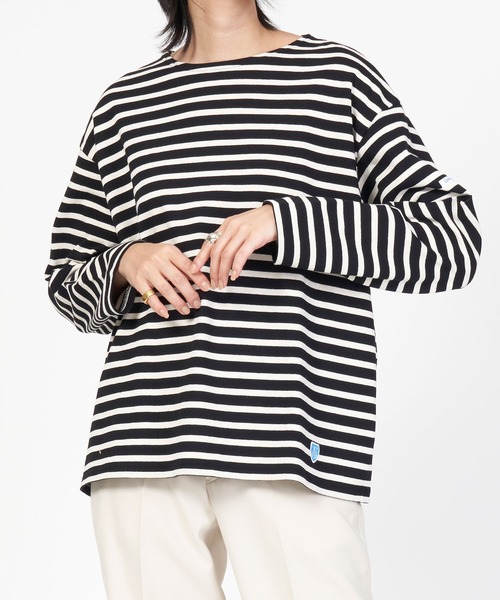 ORCIVAL（オーシバル）の「WIDE BOAT NECK L/S P.O. ワイドシルエット コットンロード ボートネック ロングスリーブバスクシャツ（Tシャツ/カットソー・レディース・ブラウン系/ホワイト系その他/ブラック系/ホワイト系その他2/ホワイト系/ホワイト系その他3/ホワイト系その他4/ホワイト系その他6/その他2/ホワイト/その他3/その他1/ホワイト系その他5/ホワイト系3/ホワイト系5/その他4/ホワイト系2/ホワイト系4/ホワイト系その他7/ホワイト系6/その他5/ブルー系その他/ダークブラウン系/ブラック系その他・1）」の15枚目の写真
