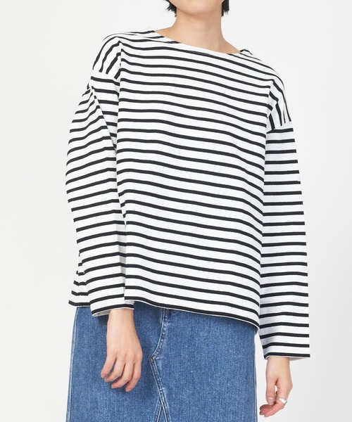 ORCIVAL（オーシバル）の「WIDE BOAT NECK L/S P.O. ワイドシルエット コットンロード ボートネック ロングスリーブバスクシャツ（Tシャツ/カットソー・レディース・ブラウン系/ホワイト系その他/ブラック系/ホワイト系その他2/ホワイト系/ホワイト系その他3/ホワイト系その他4/ホワイト系その他6/その他2/ホワイト/その他3/その他1/ホワイト系その他5/ホワイト系3/ホワイト系5/その他4/ホワイト系2/ホワイト系4/ホワイト系その他7/ホワイト系6/その他5/ブルー系その他/ダークブラウン系/ブラック系その他・1）」の8枚目の写真