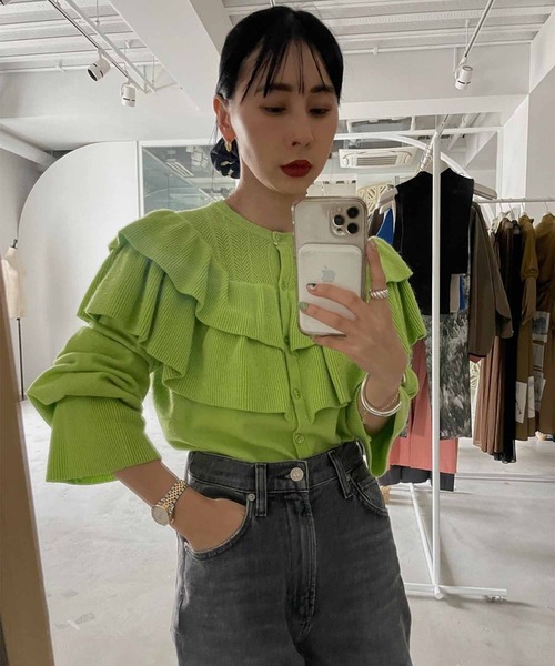 Ameri（アメリ）の「2WAY RUFFLE KNIT TOP（ニット/セーター）」 - WEAR