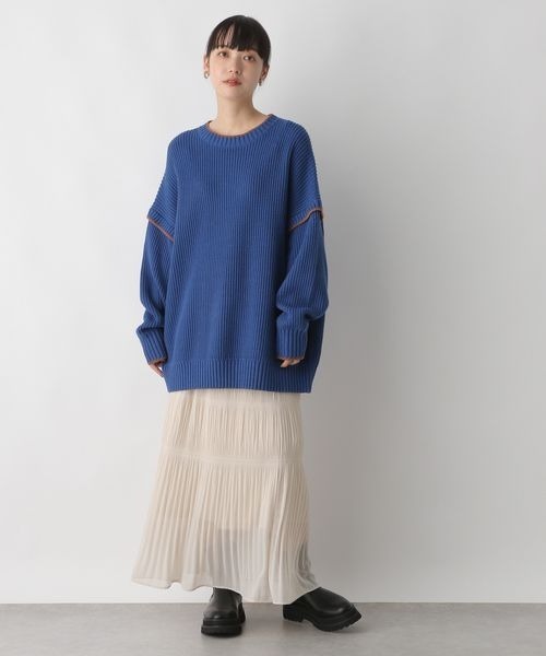 LOWRYS FARM（ローリーズファーム）の「シャーリングＩラインスカート　169157（スカート・レディース・アイボリー/ブラック/ブルー・FREE）」の4枚目の写真