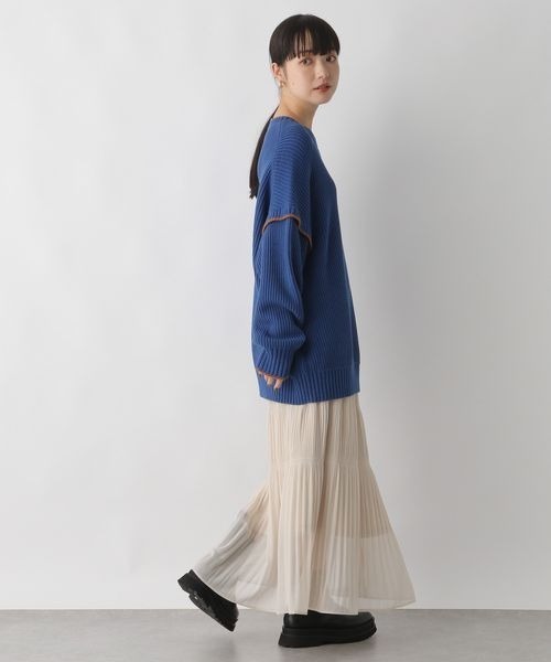 LOWRYS FARM（ローリーズファーム）の「シャーリングＩラインスカート　169157（スカート・レディース・アイボリー/ブラック/ブルー・FREE）」の5枚目の写真