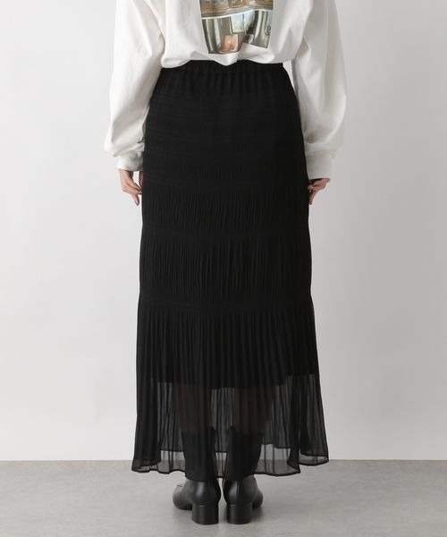 LOWRYS FARM（ローリーズファーム）の「シャーリングＩラインスカート　169157（スカート・レディース・アイボリー/ブラック/ブルー・FREE）」の12枚目の写真