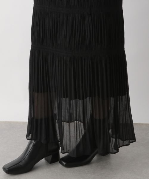 LOWRYS FARM（ローリーズファーム）の「シャーリングＩラインスカート　169157（スカート・レディース・アイボリー/ブラック/ブルー・FREE）」の14枚目の写真