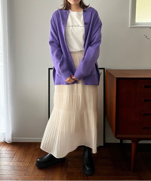 LOWRYS FARM（ローリーズファーム）の「シャーリングＩラインスカート　169157（スカート・レディース・アイボリー/ブラック/ブルー・FREE）」の20枚目の写真