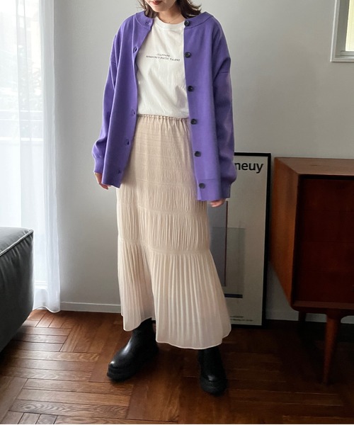 LOWRYS FARM（ローリーズファーム）の「シャーリングＩラインスカート　169157（スカート・レディース・アイボリー/ブラック/ブルー・FREE）」の21枚目の写真