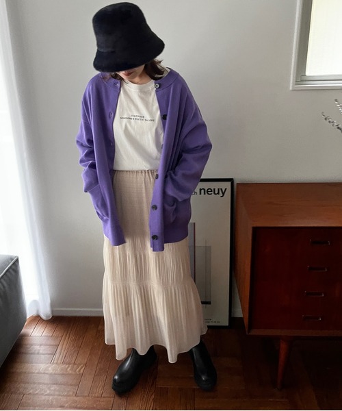 LOWRYS FARM（ローリーズファーム）の「シャーリングＩラインスカート　169157（スカート・レディース・アイボリー/ブラック/ブルー・FREE）」の22枚目の写真