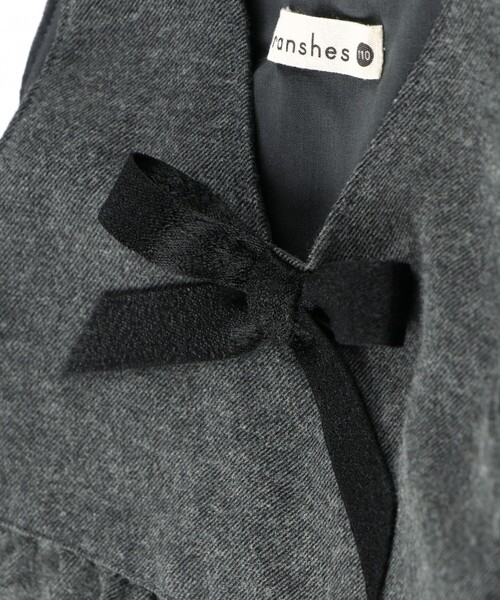 BRANSHES（ブランシェス）の「【ハレの日】リボン付きジャンパースカート（ジャンパースカート・キッズ・チャコールグレー/ピンク・90/100/110/120/130/140/150）」の22枚目の写真