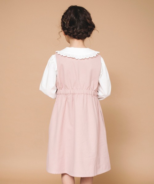 BRANSHES（ブランシェス）の「【ハレの日】リボン付きジャンパースカート（ジャンパースカート・キッズ・チャコールグレー/ピンク・90/100/110/120/130/140/150）」の16枚目の写真