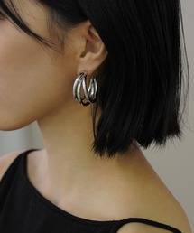 金属アレルギー対応　トリニティフープピアス S0781【IAMUSE】