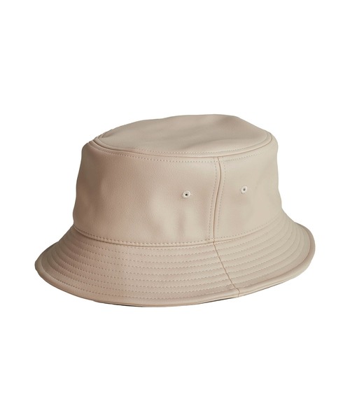 NO ID.（ノーアイディ）の「【NO ID.】Synthetic Leather Bucket Hat / シンセティック レザー バケット ハット（ハット・メンズ・アイボリー/ブラック・ONE SIZE）」の7枚目の写真