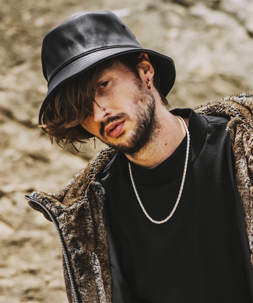 NO ID.（ノーアイディ）の「【NO ID.】Synthetic Leather Bucket Hat / シンセティック レザー バケット ハット（ハット・メンズ・アイボリー/ブラック・ONE SIZE）」の16枚目の写真