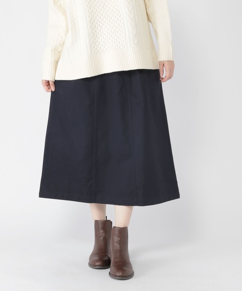 studio CLIP（スタディオクリップ）の「【低身長向けアイテム/WEB限定】アシメツイルスカート（スカート・レディース・アイボリー/ネイビー・FREE）」の2枚目の写真