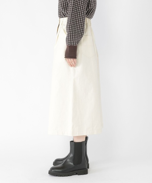 studio CLIP（スタディオクリップ）の「【低身長向けアイテム/WEB限定】アシメツイルスカート（スカート・レディース・アイボリー/ネイビー・FREE）」の4枚目の写真