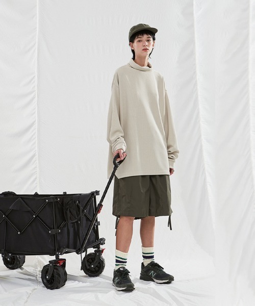 Ressaca(レサーカ)の「オーバーサイズ ワッフル タートルネック長袖カットソー(Tシャツ/カットソー・メンズ・ベージュ/ブラック/グレー・M/L/XL)」の20枚目の写真