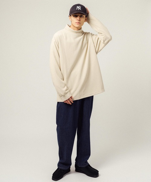 Ressaca(レサーカ)の「オーバーサイズ ワッフル タートルネック長袖カットソー(Tシャツ/カットソー・メンズ・ベージュ/ブラック/グレー・M/L/XL)」の14枚目の写真