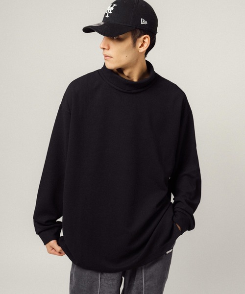 Ressaca(レサーカ)の「オーバーサイズ ワッフル タートルネック長袖カットソー(Tシャツ/カットソー・メンズ・ベージュ/ブラック/グレー・M/L/XL)」の9枚目の写真