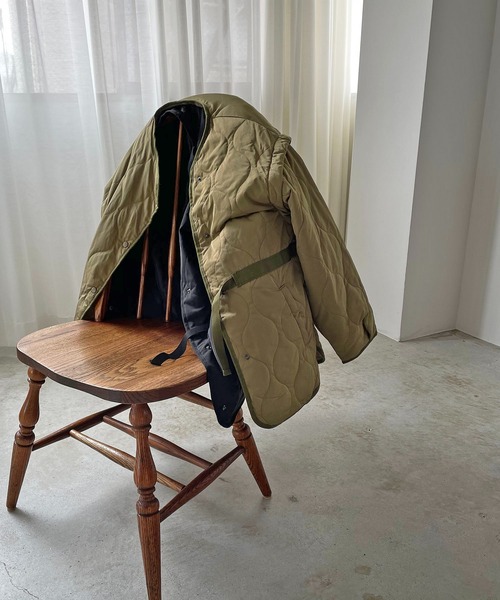 210nouve（トゥージュヌーブ）の「2WAYキルティングノーカラージャケット（ノーカラージャケット・レディース・ライトカーキ/アイボリー/ブラック・FREE）」の10枚目の写真