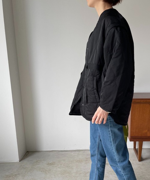 210nouve（トゥージュヌーブ）の「2WAYキルティングノーカラージャケット（ノーカラージャケット・レディース・ライトカーキ/アイボリー/ブラック・FREE）」の20枚目の写真