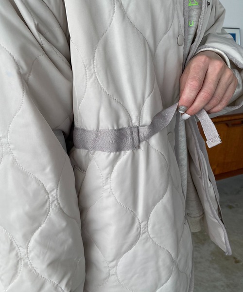 210nouve（トゥージュヌーブ）の「2WAYキルティングノーカラージャケット（ノーカラージャケット・レディース・ライトカーキ/アイボリー/ブラック・FREE）」の11枚目の写真