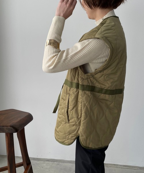 210nouve（トゥージュヌーブ）の「2WAYキルティングノーカラージャケット（ノーカラージャケット・レディース・ライトカーキ/アイボリー/ブラック・FREE）」の12枚目の写真