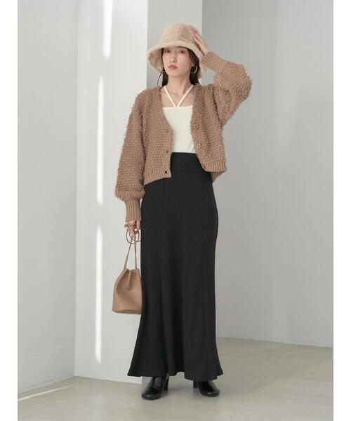 earth music&ecology（アースミュージックアンドエコロジー）の「ループ編みショートニットカーディガン knit cardigan（カーディガン/ボレロ・レディース・モカ/サックスブルー/ホワイト系その他2/ラベンダー・FREE）」の13枚目の写真