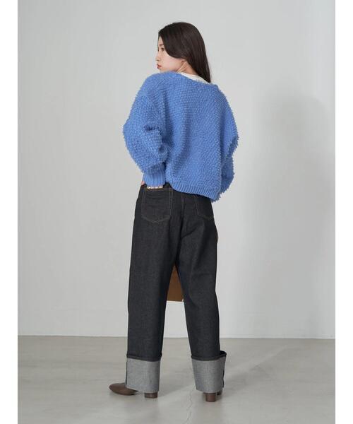 earth music&ecology（アースミュージックアンドエコロジー）の「ループ編みショートニットカーディガン knit cardigan（カーディガン/ボレロ・レディース・モカ/サックスブルー/ホワイト系その他2/ラベンダー・FREE）」の19枚目の写真