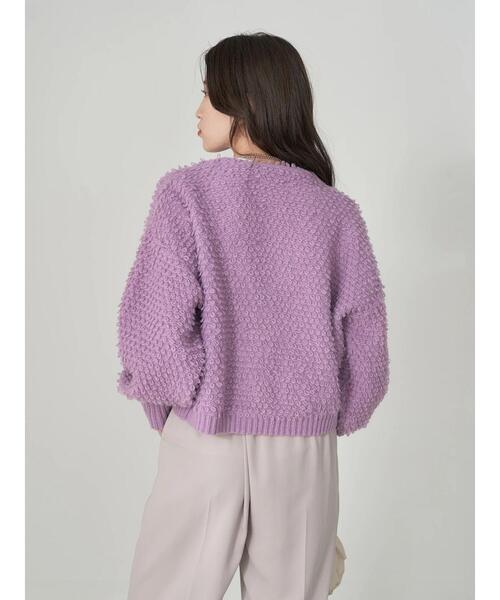 earth music&ecology（アースミュージックアンドエコロジー）の「ループ編みショートニットカーディガン knit cardigan（カーディガン/ボレロ・レディース・モカ/サックスブルー/ホワイト系その他2/ラベンダー・FREE）」の22枚目の写真