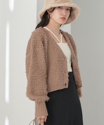 earth music&ecology | ループ編みショートニットカーディガン knit cardigan(カーディガン/ボレロ)