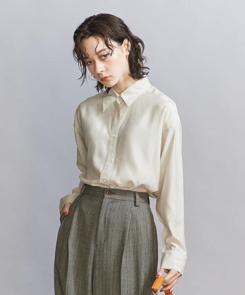BEAUTY&YOUTH UNITED ARROWS(ビューティーアンドユースユナイテッドアローズ)の「レーヨンシルク ステッチ カラーシャツ(シャツ/ブラウス・レディース・ナチュラル/ライトブルー/ライトピンク・FREE)」の7枚目の写真