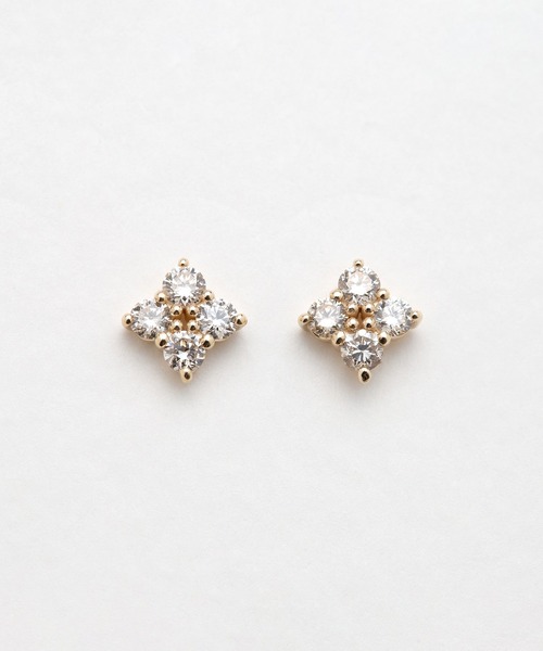 シルバー キュービックジルコニア ピアス BLOOM/ブルーム