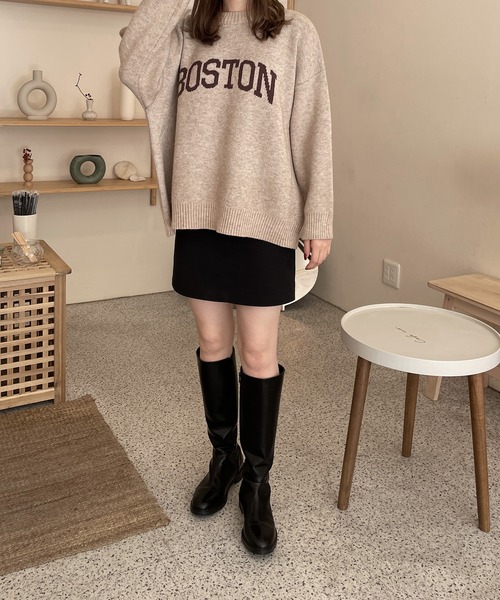 LE MORE（リモア）の「ロゴニットプルオーバー（ニット/セーター・レディース・グレー/ベージュ・FREE）」の22枚目の写真