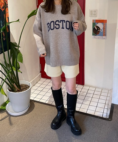 LE MORE（リモア）の「ロゴニットプルオーバー（ニット/セーター・レディース・グレー/ベージュ・FREE）」の15枚目の写真