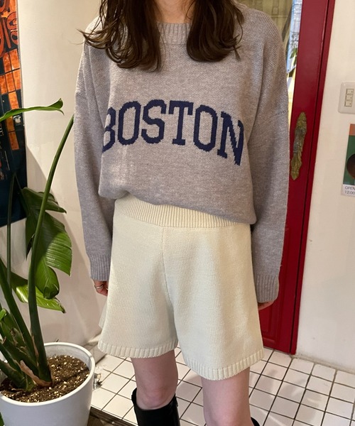 LE MORE（リモア）の「ロゴニットプルオーバー（ニット/セーター・レディース・グレー/ベージュ・FREE）」の18枚目の写真